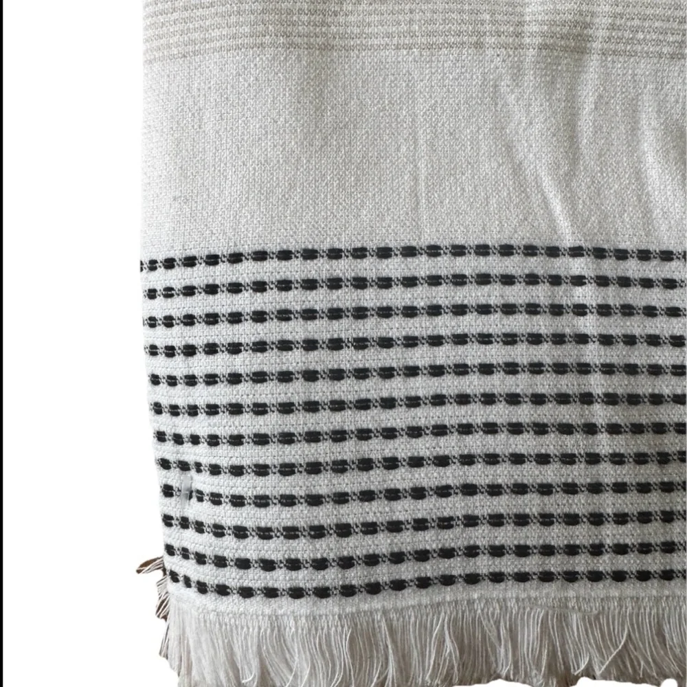 Kitchen Towels Set of 3 Oversized 20 x 30in 100% Turkish Cotton, Black White